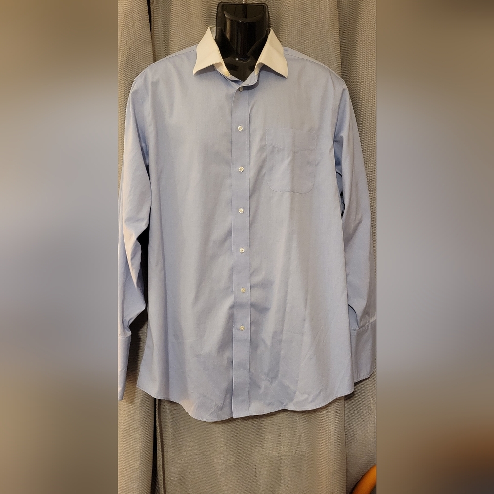 Jos. A. Bank Blue Button Down Shirt with White Collar